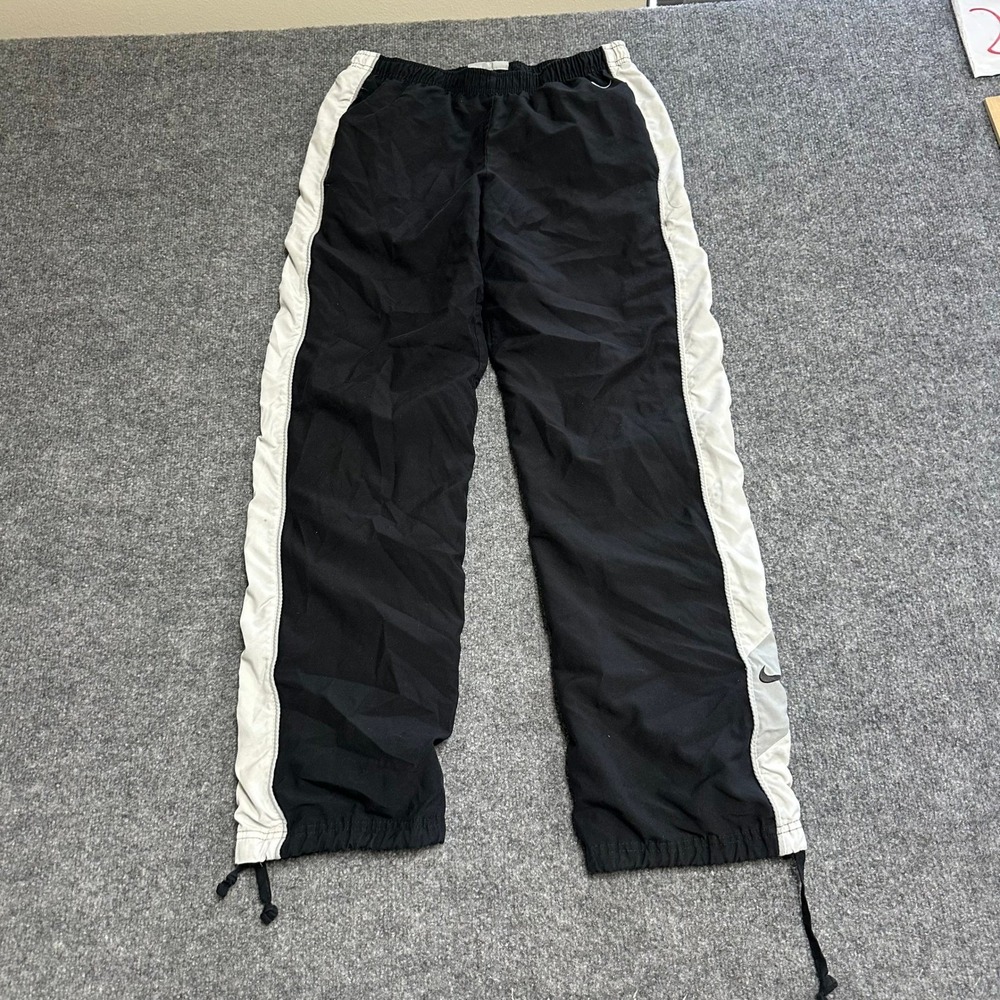Nike Track Pants Womens Size S Black White Stripe Windbreaker Athletic Jogger